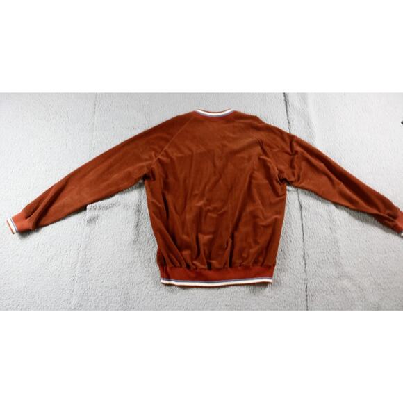 Vintage Lee V Neck Sweater Mens Large Brown Multicolor Velour USA 80s 90s - Picture 2 of 6